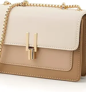 Color-Block Crossbody Bags for Women Leather Cross Body Purses Cute Designer Handbags Shoulder Bag Medium Size