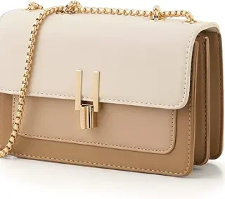 Color-Block Crossbody Bags for Women Leather Cross Body Purses Cute Designer Handbags Shoulder Bag Medium Size