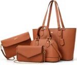 4PCS Women Fashion Handbags Purses Wallet Shoulder Bags Casual Tote Bag Crossbody Bags, Handbag Set Gift for Ladies Girls