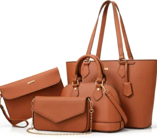 4PCS Women Fashion Handbags Purses Wallet Shoulder Bags Casual Tote Bag Crossbody Bags, Handbag Set Gift for Ladies Girls