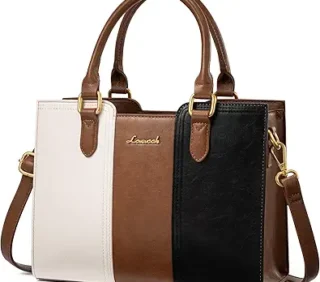 Purse for Women, Vintage Leather Shoulder Handbag, Small Ladies Satchel Tote Purse Top Handle Crossbody Bag for Work