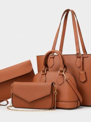 4PCS Women Fashion Handbags Purses Wallet Shoulder Bags Casual Tote Bag Crossbody Bags, Handbag Set Gift for Ladies Girls