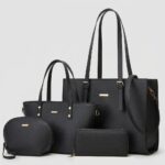 Women Fashion Synthetic Leather Handbags Tote Bag Shoulder Bag Top Handle Satchel Purse Set